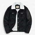 Corduroys Bomberjack met Fleece Kraag voor Heren - Sort
