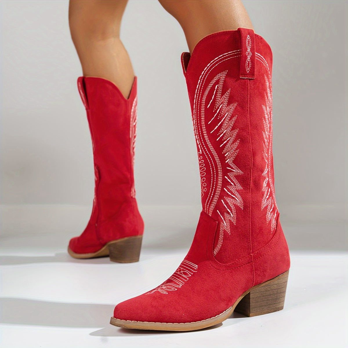 Cowboy Laarzen met Puntige Neus en Blokhak voor Dames - View 11