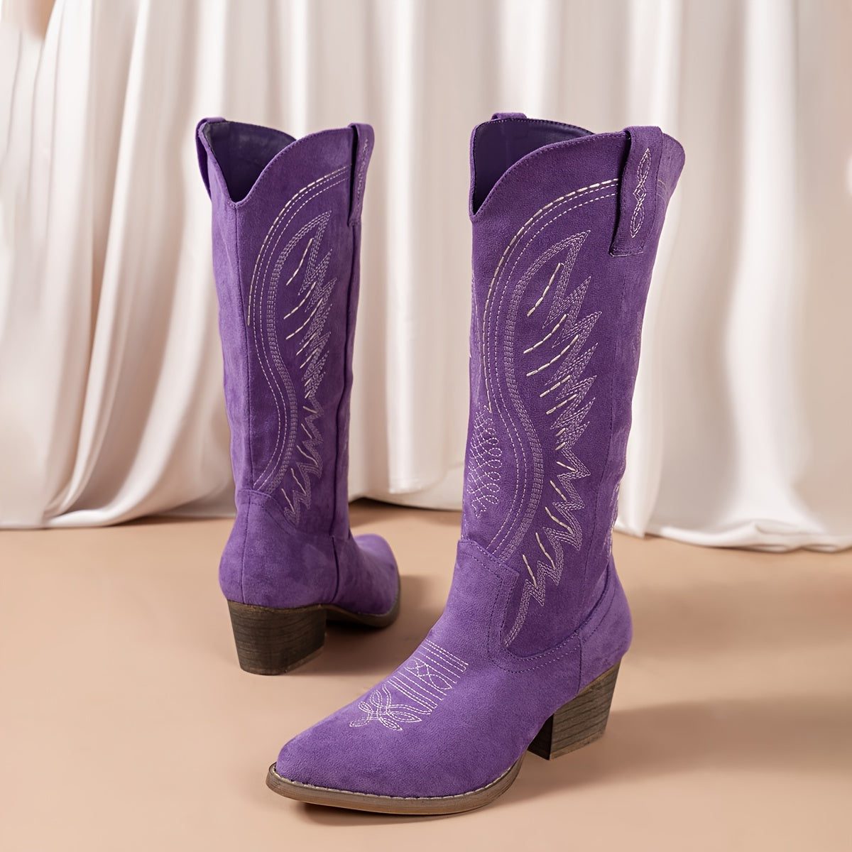 Cowboy Laarzen met Puntige Neus en Blokhak voor Dames - View 5