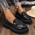 Crocodile Loafers met Lug Sole voor Dames - Zwart