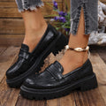 Crocodile Loafers met Lug Sole voor Dames - Zwart Mat