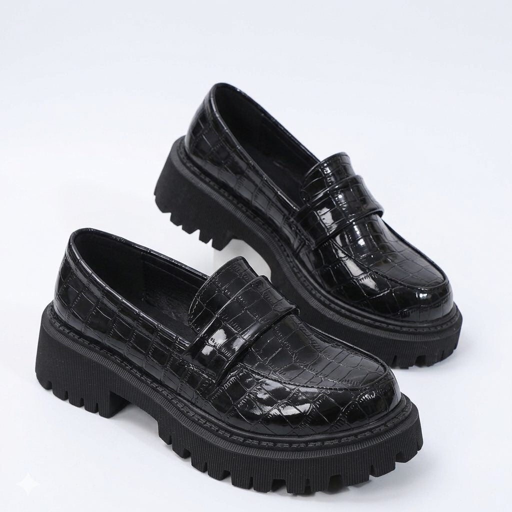 Crocodile Loafers met Lug Sole voor Dames - View 8