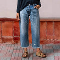 Cropped Straight Leg Jeans voor Dames