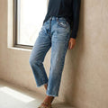 Cropped Straight Leg Jeans voor Dames - View 3
