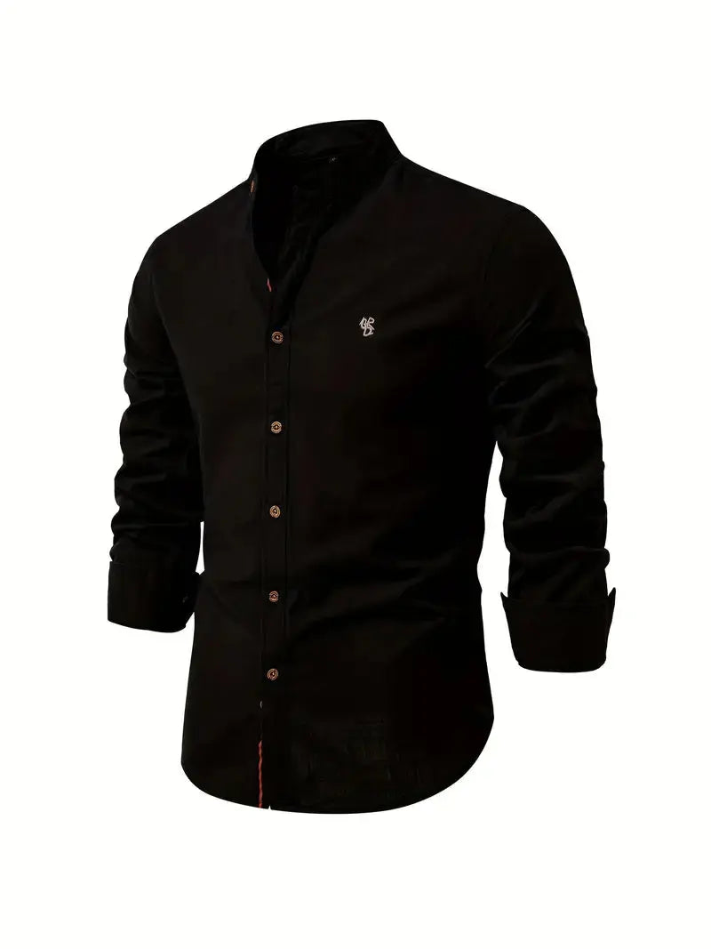 Linnen Slim Fit Overhemd met Lange Mouwen voor Heren