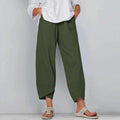 Linnen Wijde Pijp Pantalon voor Dames