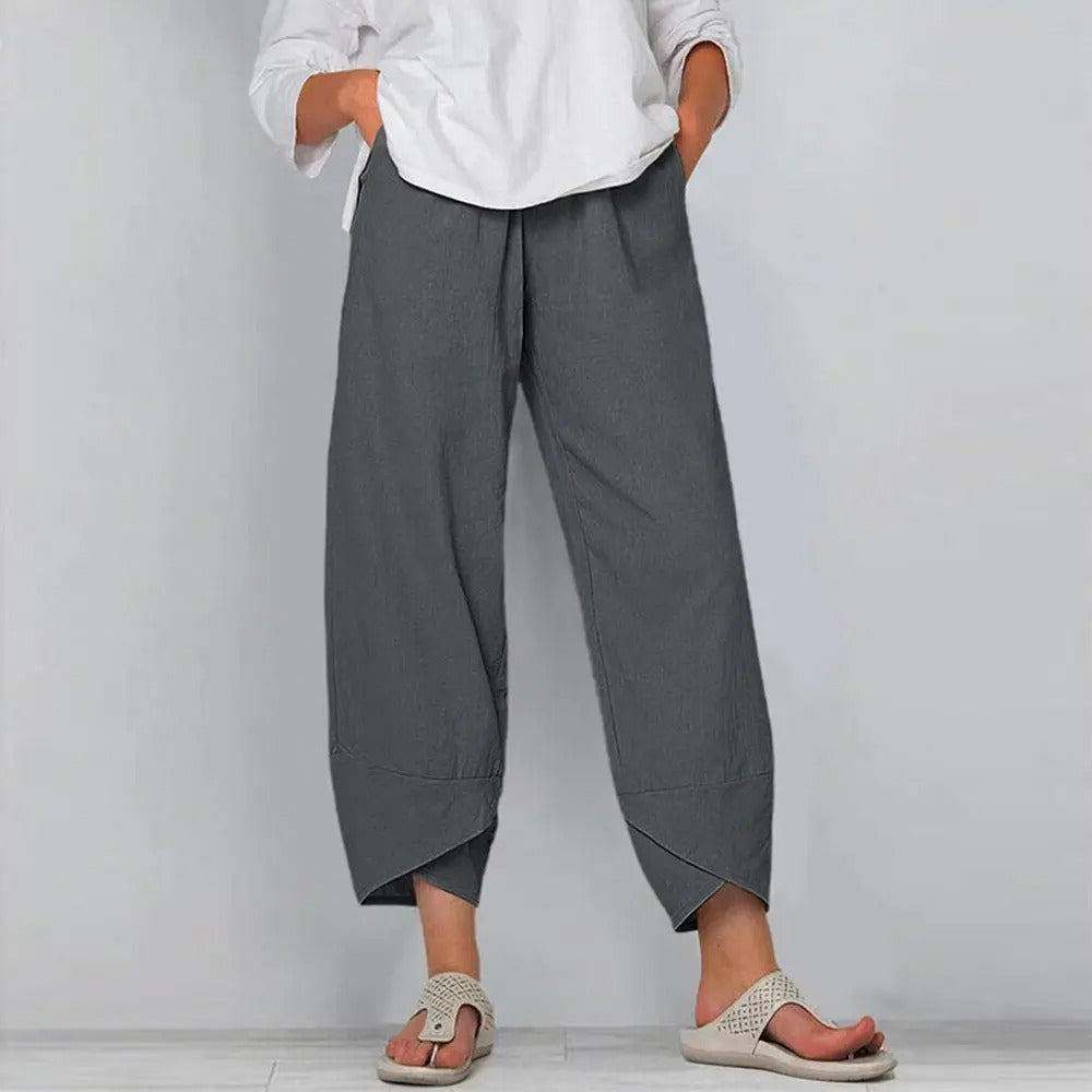 Linnen Wijde Pijp Pantalon voor Dames