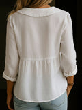 Linnen Button-Down Blouse met Reverskraag voor Dames