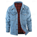 Denim Tussenjas met Geruit Voering voor Heren - View 11