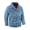 Denim Tussenjas met Geruit Voering voor Heren - View 12