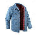 Denim Tussenjas met Geruit Voering voor Heren - View 13