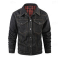 Denim Tussenjas met Geruit Voering voor Heren - Black