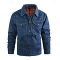 Denim Tussenjas met Geruit Voering voor Heren - Dark Blue