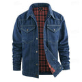Denim Tussenjas met Geruit Voering voor Heren - View 6