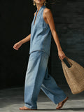 Denims Broekpak met Halternek voor Dames - View 9
