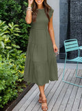 Mouwloze Maxi Jurk met Ruffles en Zakken voor Dames