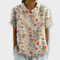 Reverskraag Bloemen Linnen Blouse voor Dames