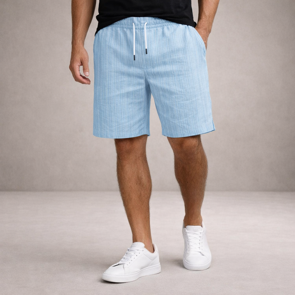 Linnen Regular Fit Korte Broek met Steekzakken voor Heren
