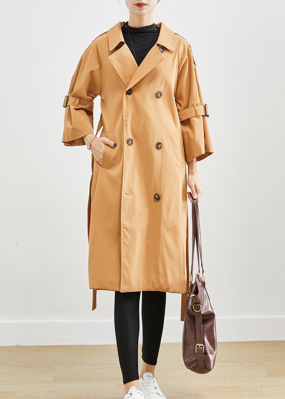 Lange Slim Fit Trenchcoat voor Dames - View 2
