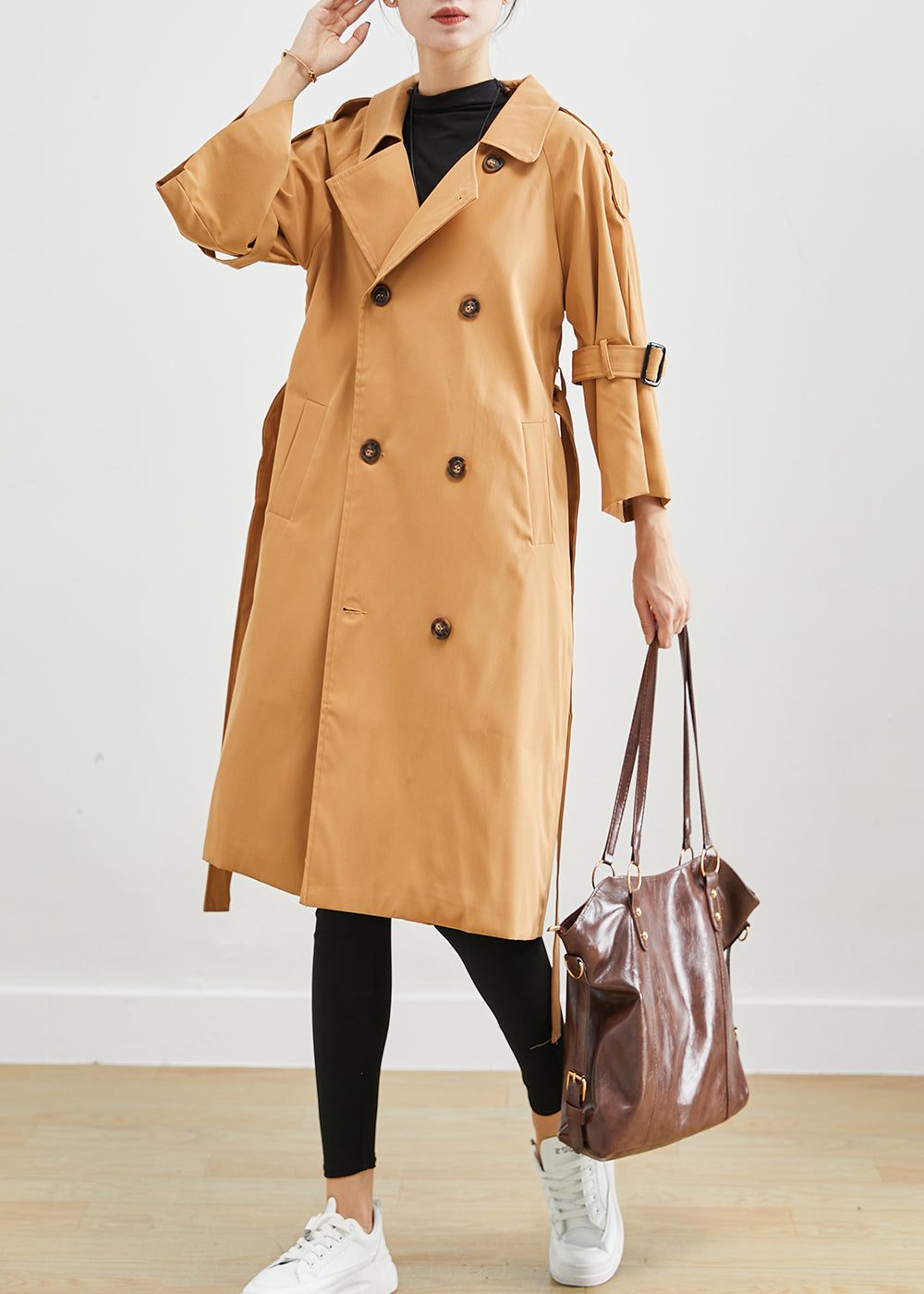 Lange Slim Fit Trenchcoat voor Dames - View 3