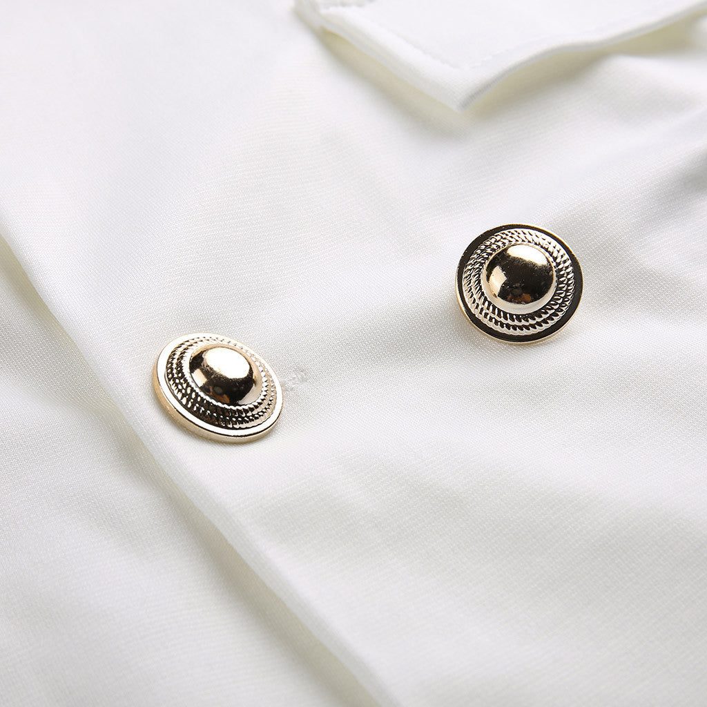 Double-Breasted Blazer Jurk met Lange Mouwen voor Dames