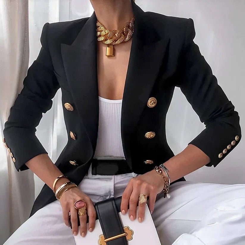 Double-Breasted Blazer met Pieklapels voor Dames