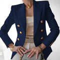 Double-Breasted Blazer met Pieklapels voor Dames - Navy Blue