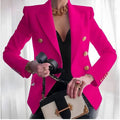 Double-Breasted Blazer met Pieklapels voor Dames - Pink