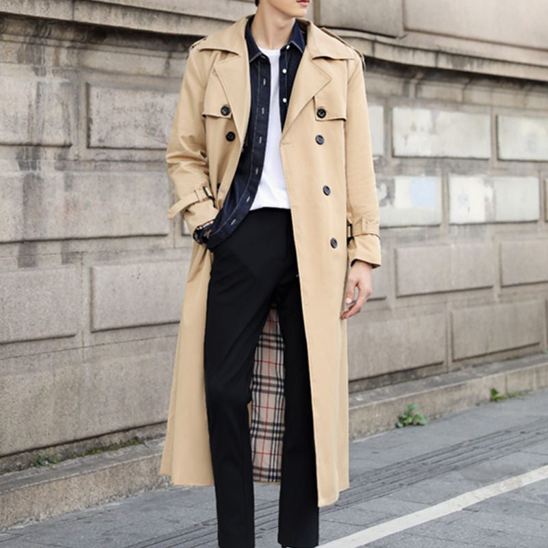 Double-Breasted Trenchcoat met Riem voor Heren