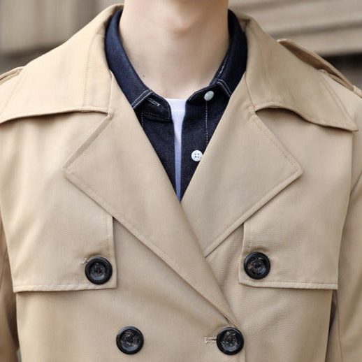 Double-Breasted Trenchcoat met Riem voor Heren - View 3