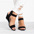 Blokhak Open Teen Sandalen met Verstelbare Gespen voor Dames