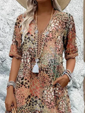 Aaliyah | V-Hals Midi Jurk met Bloemprint voor Dames