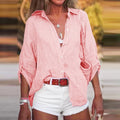 Linnen Blouse met Overslag voor Dames