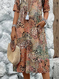 Aaliyah | V-Hals Midi Jurk met Bloemprint voor Dames