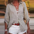 Linnen Blouse met Overslag voor Dames