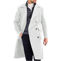 Dubbel Gesloten Trenchcoat met Lange Mouwen voor Heren - Wit