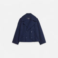 Dubbel Gesloten Wollen Blazer voor Dames - Blauw