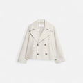 Dubbel Gesloten Wollen Blazer voor Dames - Wit