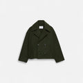 Dubbel Gesloten Wollen Blazer voor Dames - Groen