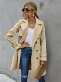 Trenchcoat met Dubbele Knopenrij en Riem voor Dames