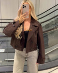 Dubbele Rij Cropped Trenchcoat voor Dames - View 10