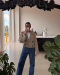 Dubbele Rij Cropped Trenchcoat voor Dames - View 2