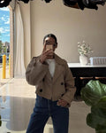 Dubbele Rij Cropped Trenchcoat voor Dames - View 6