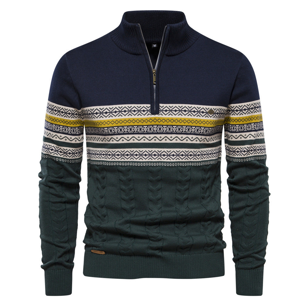 Patroon Half‑Zip Trui voor Heren