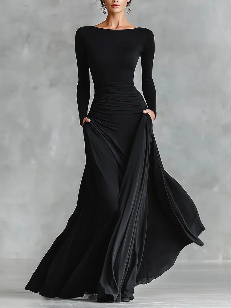 Mouwloze Maxi Jurk met Geplooid Detail voor Dames