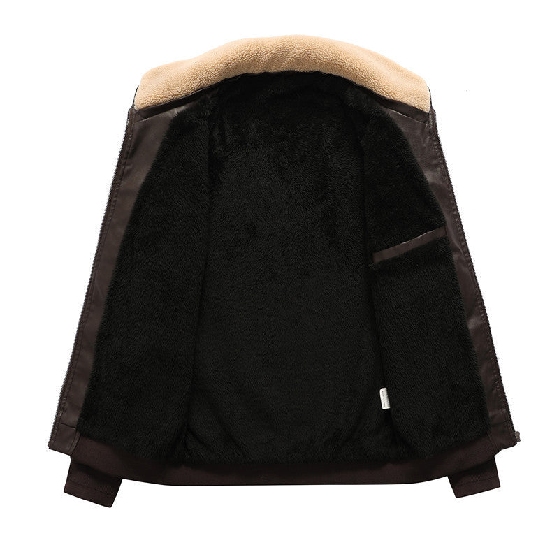 Leren Winterjas met Sherpa Voering voor Heren