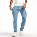 Elastische Cargobroek met Steekzakken voor Heren - Blauw