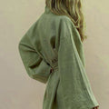 Linnen Oversized Kimono Mini Jurk voor Dames