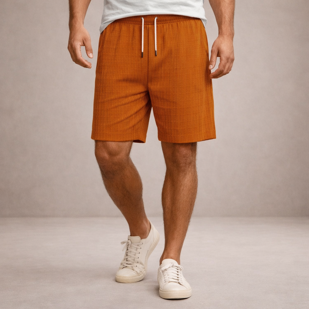 Linnen Regular Fit Korte Broek met Steekzakken voor Heren