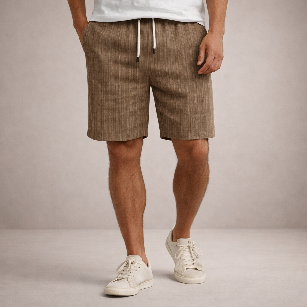 Linnen Regular Fit Korte Broek met Steekzakken voor Heren